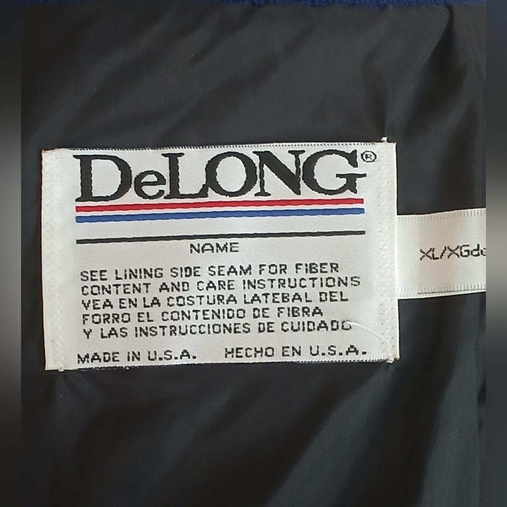 DeLong Blue and Cream Men's Varsity Jacket. (Size XL) NWT - Picture 8 of 10